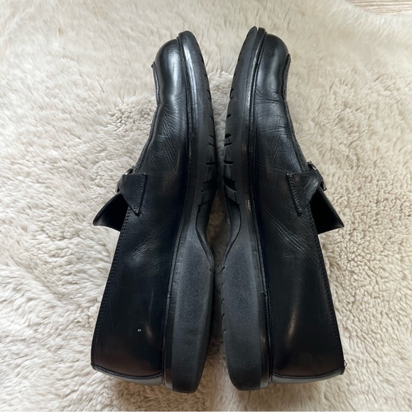 Salvatore Ferragamo Black Leather Loafer Moccasins with Gancini Ornament 12D main image 6